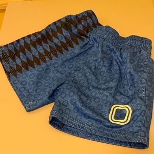 Overtime royal blue/black Patterned Shorts.  youth size large